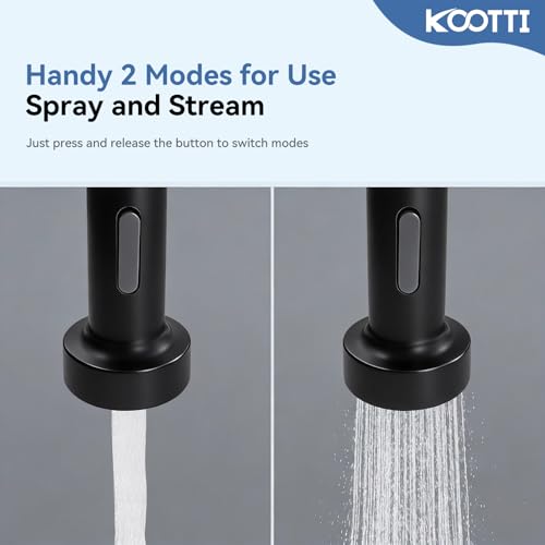 Kitchen Faucet Head Replacement with 2 Modes, Pull Down Spray Head for Kitchen Faucet, Kitchen Sink Sprayer Replacement Compatible with Moen, American Standard, Kohler Faucets - color: Matte Black-2