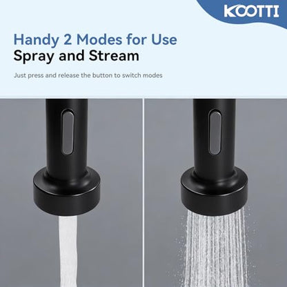 Kitchen Faucet Head Replacement with 2 Modes, Pull Down Spray Head for Kitchen Faucet, Kitchen Sink Sprayer Replacement Compatible with Moen, American Standard, Kohler Faucets - color: Matte Black-2