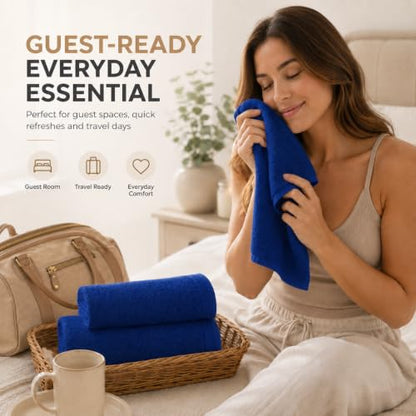 Ameri-Homes Navy Blue Washcloths Pack of 10, 100% Ring Spun Cotton | Soft Face Towel, Highly Absorbent 100% Ring Spun Cotton, 488 GSM Quick-Dry, 12.5 x 12.5 In, Wash Cloths for Bath Gym Spa - color: Navy Blue