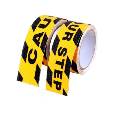 Printed Watch Your Step Black Yellow Anti Slip Tape 1.97 Inch x 16.4 Foot Anti-Slip Tape, Floor Tape,Stairs Tape,Safety Tape Roll