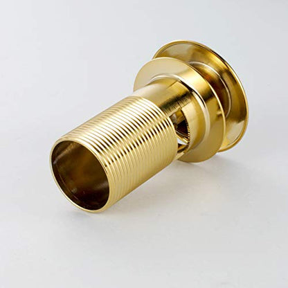 Pop Up Sink Drain with Overflow Bouncing Style Stopper Brass Gold Finish… - color: Gold Pop Up Sink Drain With Overflow