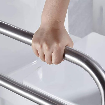 Generic Folding Toilet Grab Bars, Grab Bars Handle Safety Support Hand Rails, Bathroom U-Shape Wall Mounted Armrest, Toilet Flip-up Shower Support Elderly Disabled