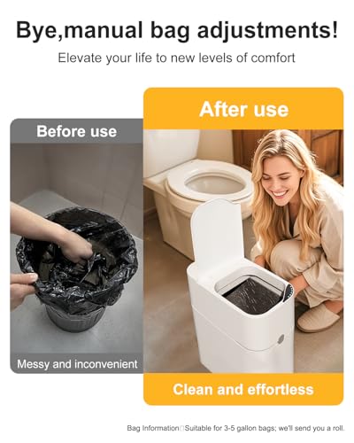 CTIME Touchless Automatic Bathroom Trash Can with Lid for Bathroom | Touchless trash can, Motion sensor,Waterproof trash can, Bathroom trash bin,Odor sealing, Bathroom privacy,Space-saving - size: Small