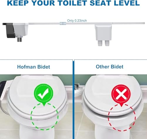 Ultra Slim Bidet Attachment for Toilet Seat, Dual Nozzle Rear and Feminine Wash, Self Cleaning Sprayer, Non Electric Bidet with Adjustable Water Pressure, Brass Inlet, Easy Installation - color: Gun Gray-12
