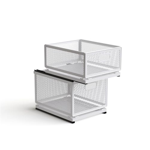 Pull Out Cabinet Organizer, Slide Out Drawers Fixed with Adhesive Nano Film, Pantry Shelves Sliding Drawer Storage Organization for Kitchen (Double Layer 11.8*9.4*14.45inch/30*24*36.7cm) - size: 11.8*9.4*14.45inch/30*24*36.7cm