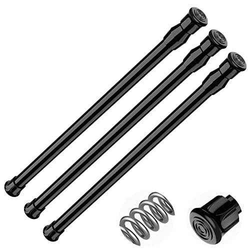 Spring Tension Curtain Rods Short Tension Rod (Black,17" to 28"-3Pcs) - color: Black, size: 17" to 28"-3Pcs