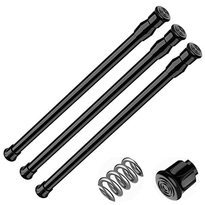 Spring Tension Curtain Rods Short Tension Rod (Black,17" to 28"-3Pcs) - color: Black, size: 17" to 28"-3Pcs