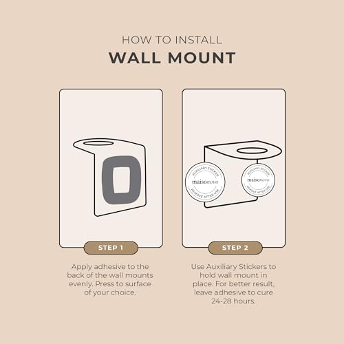 MAISONOVO Adhesive Soap Holder | Shampoo Bottle Holder Set of 2 - Gold | Soap Bottle Holder | Wall Mounted Soap Holder | Soap Dispenser Holder - color: Gold
