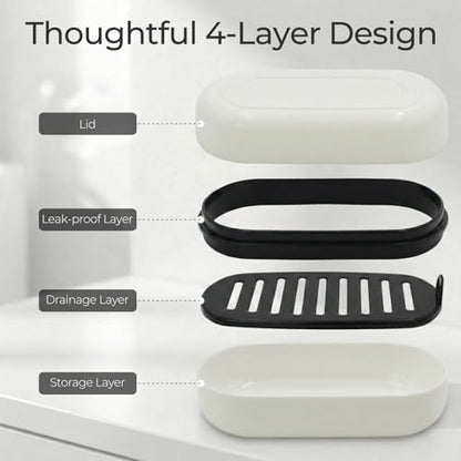 AIMAIAIMAI Shampoo Bar Holder Travel Case for Two Bars, Large Soap Container for Bathroom or Travel (1 Pack, White Style A-Large) - color: White Style A-large