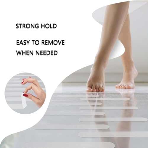 Anti-Slip Shower Stickers (24 PCS), Safe And Non-Slip Bathtub Strips, Not Easy To Move When Stepped On, Transparent And Beautiful, Easy To Install, Suitable For Bathtubs, Showers And Kitchens - size: 15IN