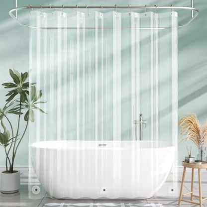 AmazerBath Extra Long Shower Curtain Liner, Clear, 84 Inches Long, 72x84 Plastic Curtain Liner, Cute PEVA Tall Shower Liner for Bathroom with 3 Magnets - color: Clear, size: 72"W x 84"L (Pack of 1)