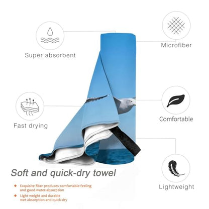 Flying Seagulls Quick Dry Bath Towels - Super Soft Bath Towels for Home, Spa, Gym, Travel - color: Flying Seagulls, size: 27.5"x55"