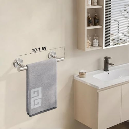 NearMoon Bath Towel Bar, Thicken Stainless Steel Shower Towel Rack Holder Wall Mounted for Bathroom, 10-lnch Overall Length-7-lnch Usable Hanging Space (1 Pack, Brushed Nickel) - color: Brushed Nickel, size: 10 Inch