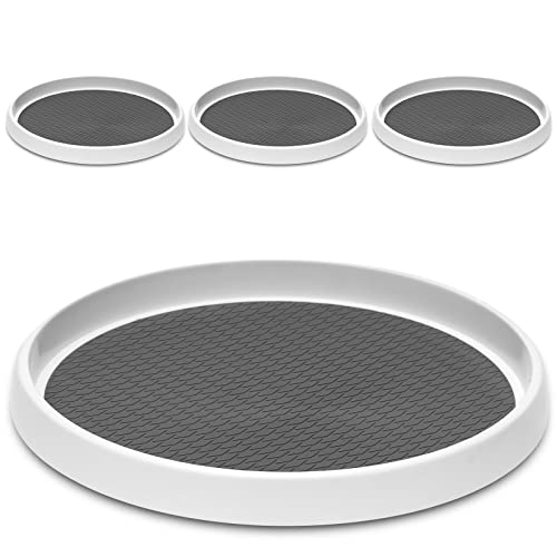 Set of 4, 10 Inch Non-Skid Lazy Susan Organizers - Turntable Rack for Cabinet, Pantry Organization and Storage, Kitchen, Fridge, Bathroom Makeup Vanity Countertop, Under Sink Organizing, Spice Rack - size: 10 inch - 1 Tier - 4 Pack