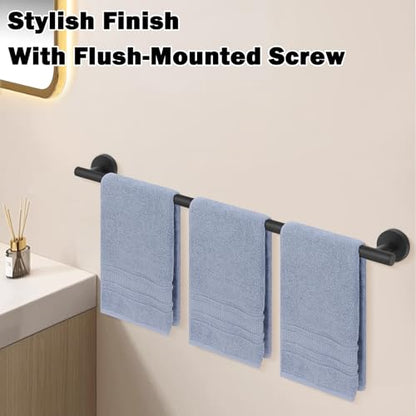 Livabber Bath Towel Bar, 304 Stainless Steel Towel Rack, Heavy Duty Towel Holder Wall Mounted for Bathroom/Kitchen, Usable Hanging Length-30 Inch, Total Length-33 Inch (Black) - color: Black, size: 33 Inch