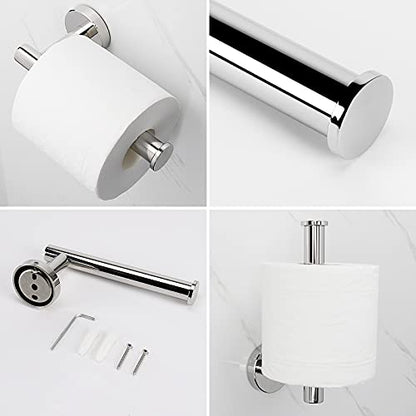 NearMoon 2 Pieces Bathroom Hardware Accessories, Towel Ring and Toilet Paper Holder- Stainless Steel Bath Towel Hanger and Hand Towel Holder, Wall Mounted (Chrome Finish) - color: Chrome Finish