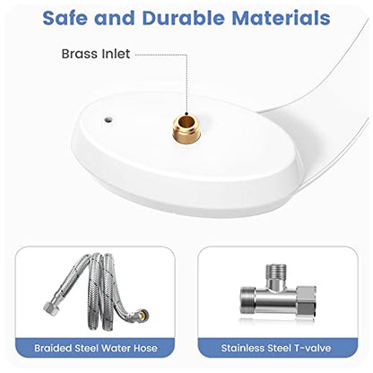 Ultra-Slim Bidet Attachment for Toilet - Effortless Non-Electric Self-Cleaning Dual Retractable Nozzles Bidets Toilet Seat, Adjustable Water Pressure Fresh Water Sprayer Baday