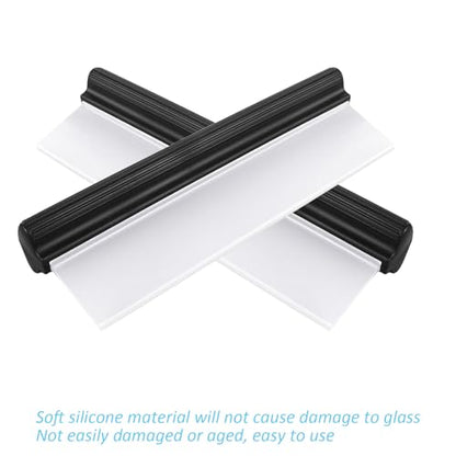 2pack 12inch Car Drying Squeegee Water Blade Universal Quick Drying Squeegee Wiper Flexible T-Bar Water Blade Silicone Squeegee for Car,Glass,Windshield,Bathroom Black Handle - color: Black