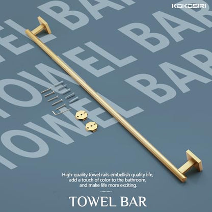 KOKOSIRI Bathroom Towel Bar 32'' Towel Holder for Bath Kitchen Cabinet Towel Rails 32 Inch Brushed Gold Stainless Steel B4005BG-L32 - color: Brushed Gold, size: 32-Inch