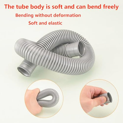 QRITY 1 PCS Overflow Pipe, 29x29mm Round Interface, Kitchen Sink Drain Pipe Kit, Silver, ABS Plastic, Bathroom Sink Overflow Head, 450mm Length - style: Style-B