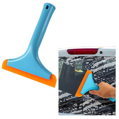 Ohleats Small Silicone Window Squeegee, Auto Windshield Water Blade Scraper, All-Purpose Water Squeegee Wiper for Mirror Home Cleaning, Car Accessories (Sky Blue) - color: Sky Blue
