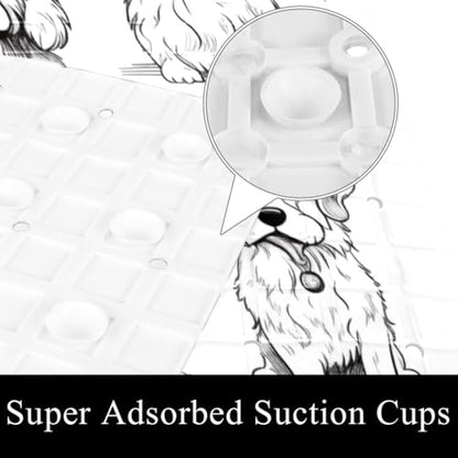 Bathtub Mats for Shower Tub, Doodle Art Animal Dogs Puppy Characters Anti-Slip Bath Mats for Inside Tub, Bathroom Shower Mats with Drain Holes and Suction Cups - color: Multi 04