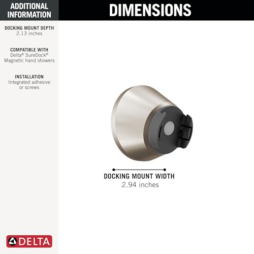 Delta SureDock Brushed Nickel Magnetic Docking Mount, SpotShield Brushed Nickel 75200SN - color: Spotshield Brushed Nickel