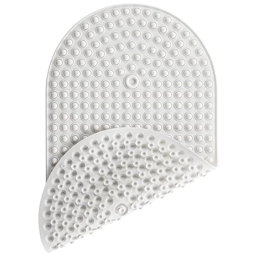 Bathtub Mat 27x15 Non Slip - White Silicone Pop It Bath Mat for Tub, Soft Cushioned Shower Mat with Strong Suction Cups, Small Oval for Inside Bathroom, White - color: 27x15"-white