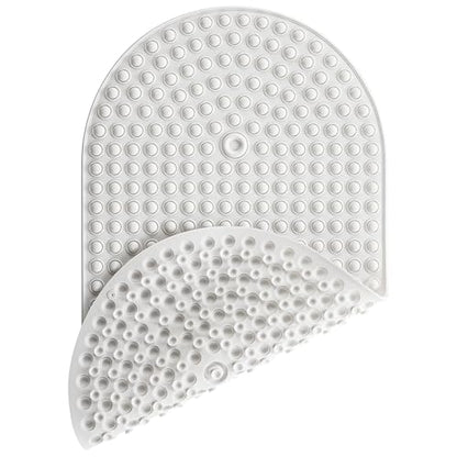 Bathtub Mat 27x15 Non Slip - White Silicone Pop It Bath Mat for Tub, Soft Cushioned Shower Mat with Strong Suction Cups, Small Oval for Inside Bathroom, White - color: 27x15"-white