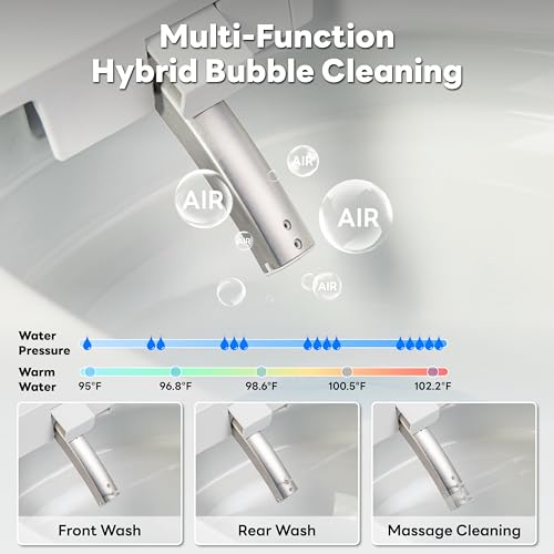 ADA Smart Toilet Bidet with Auto Open Close Heated Seat(K050Pro) | Bidet Toilet with Tank, 1000g MaP Quiet Flush, Comfort ADA Seat, Foam Shield, Dryer, Foot Sensor, Auto & Blackout Flush - color: K050Pro