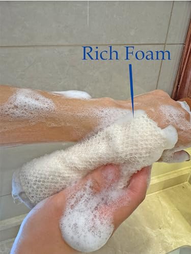 6 Pack Exfoliating wash Cloth Face and Body Wash Bath Scrub Soft Weave Bath Towel Massage Cloth for Women and Man, Two Sides