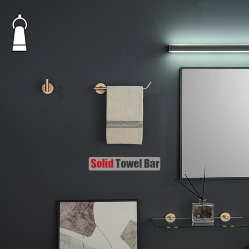 JQK Hand Towel Bar, Champagne Bronze Stainless Steel Towel Ring Holder for Bathroom, 9 Inch Wall Mount Right Hand, TR100-CB - color: Champagne Bronze, size: 9 Inch (Right)