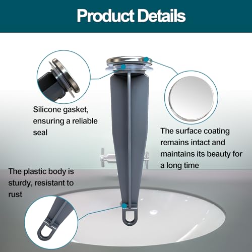 2Pack Sink Drain Parts, Lavatory Pop-Up Stopper Assembly with Plug, Bathroom Sink Drain Repair Kit,Pop-Up Drain Repair Kit,Pivot Ball Rod Replacement Fits Price Pfister & Most Popular Bands - size: Rod + Plug 2 Set