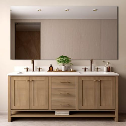Bathroom Vanity Mirror 72"x36" Frameless Wall Mirror Shatterproof | Modern Wall Mount Vanity Mirror, Hangs Horizontally or Vertically, for Over Sink, Living Room, Bedroom, Upgraded Packing - size: 72"L x 36"W
