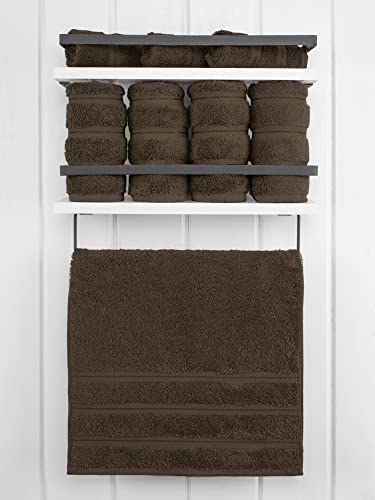 American Soft Linen 100% Cotton Luxury Turkish Towels, 4 PC Hand Towel Set | Soft Absorbent Quick Dry OEKO Tex Standard 100 Certificated Durable Machine Washable Premium Hotel Quality - color: Chocolate Brown, size: 16"x28"