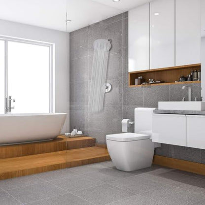 Round 6 Inch Stainless Steel Shower Head High Pressure Rainall Shower Head Brushed Nickel Ultra Thin Design-Best Pressure Boosting with Silicone Nozzle Easy to Install - color: Brushed Nickel, size: Round