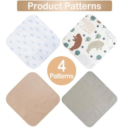 softan Baby Washcloths, 24Pack Baby Wash Cloths Extra Soft & Ultra Absorbent, Baby Towels Face Towel Unisex for Boys Girls Face & Body, Washclothes Gentle on Sensitive Skin, 9''x 9'' Bear - color: Bear