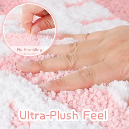 Pink Get Naked Bath Mat Girly Funny Long Bathroom Rugs | Non Slip Washable Runner Rug Quick Dry Absorbent Soft Microfiber Bathmat,17 * 47 Inch - color: Pink, size: 17*47"