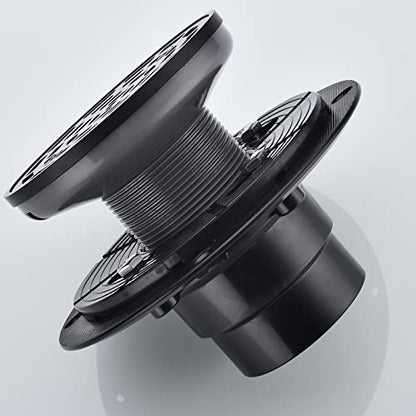 RANDOM Round Shower Drain Kit Matte Black with Adjustable Base Flange,4 Inch Shower Drain Cover with Threaded Adapter,Removable Invisible Look 304 Stainless Steel - color: A-matte Black-4″ Round With Base Flange
