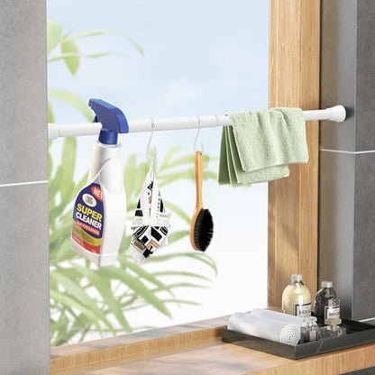 White Tension Rods 16 to 26 2PCS Spring Curtain Rod No Drill Small Tension Rod Tension Curtain Rod Adjustable Curtain Rod Tension for Bookshelf Diy Projects Kitchen,Cupboard,Bathroom,Wardrobe - color: White, size: 16-26 inch 2pcs
