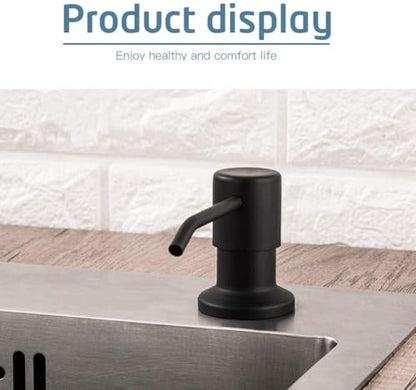 Soap Dispenser for Kitchen Sink (Matte Black), Built in Design Sink Soap Dispenser, Refill from The Top,Stainless Steel Kitchen Soap Pump with 10 fl.oz Bottle (300ml) - color: Matte Black, style: Antique