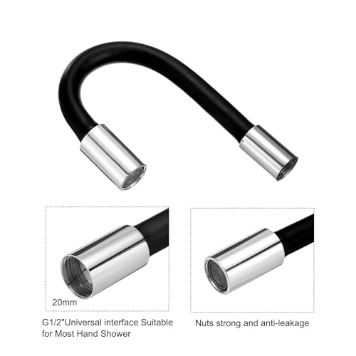uxcell 2pcs Foaming Extension Tube, Faucet Lengthen Extender, Sink Drain Extension Tube, Bathroom Faucet Extender, Extension Flexible Water Hose Adapter Black (20cm) - color: Black, size: 20cm