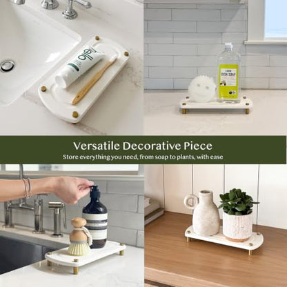 2PCS Absorbing Stone Soap Tray, Quick Dry Diatomaceous Earth Drying Rack | Self-draining, mold-resistant water absorbing soap holder; shower caddy, soap dispenser & sponge organizer, kitchen bathroom. - color: Pure White