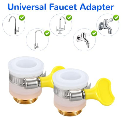 2 Pcs Faucet Hose Adapter, Kitchen Sink Faucet Adapter to Garden Hose Compatible with Multi-Water Filters, with 14-24mm Inner Diameter