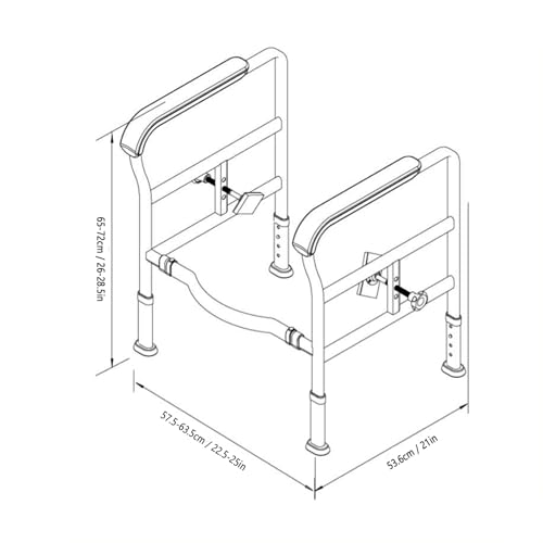 Toilet Safety Rails Foldable Stand Alone Toilet Frame Adjustable Height with Easy Installation Bathroom Toilet Seat for Seniors Arthritis Sufferers Injured Surgery Recovery