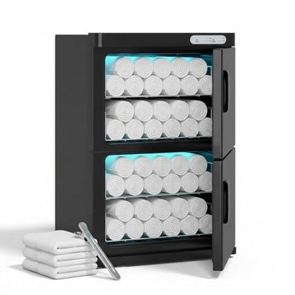 46L Hot Towel Warmer Cabinet, Large Professional Towel Heater - Black | Rust Resistant, Stainless Steel Racks, Large Capacity, Towel Warmer for Spa Massage Salon Home - color: Black, size: 46L