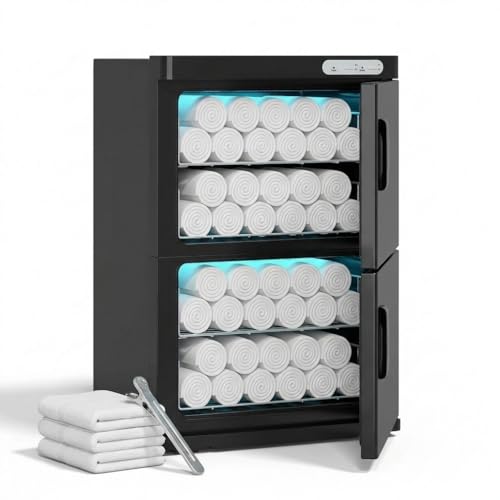 46L Hot Towel Warmer Cabinet, Large Professional Towel Heater - Black | Rust Resistant, Stainless Steel Racks, Large Capacity, Towel Warmer for Spa Massage Salon Home - color: Black, size: 46L