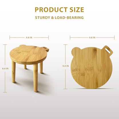 9.8 in Small Wooden Stool, Non-Slip Small Round Stool, Portable and Sturdy, Suitable for Footstools in Bedroom, Bathroom, Kitchen (S) - style: A