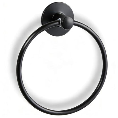 Adhesive Towel Ring Self Adhesive Hand Towel Ring Stainless Steel Rustproof Bathroom Towel Holder Wall Mount SUS 304 Stainless Steel Matte Black,Bathroom Hand Towel Holder