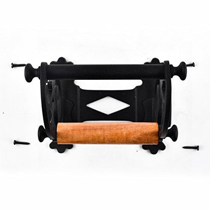 Renovators Supply Manufacturing Toilet Paper Holder Stand Wall Mount 6.5 in.Black Aluminum Toilet Paper Roll Holder with Mounting Hardware - color: Victorian Black